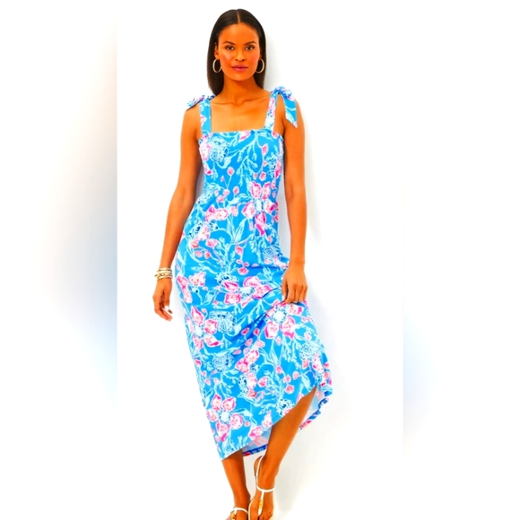 Lilly Pulitzer Dresses & Skirts - NWT Lilly Pulitzer Kailua Smocked Maxi Dress Multi Bahamian Rhapsody